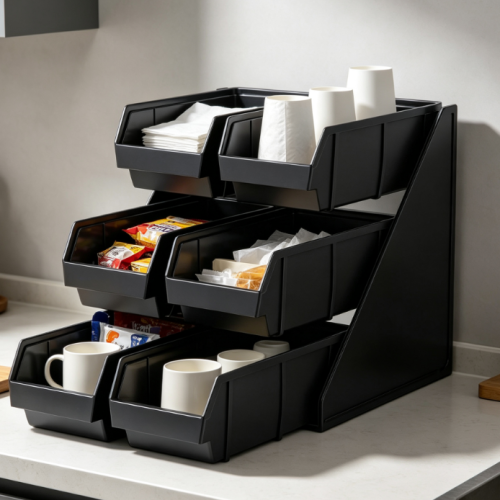 Six-Compartment Commercial Plastic Self-Service Condiment Organizer